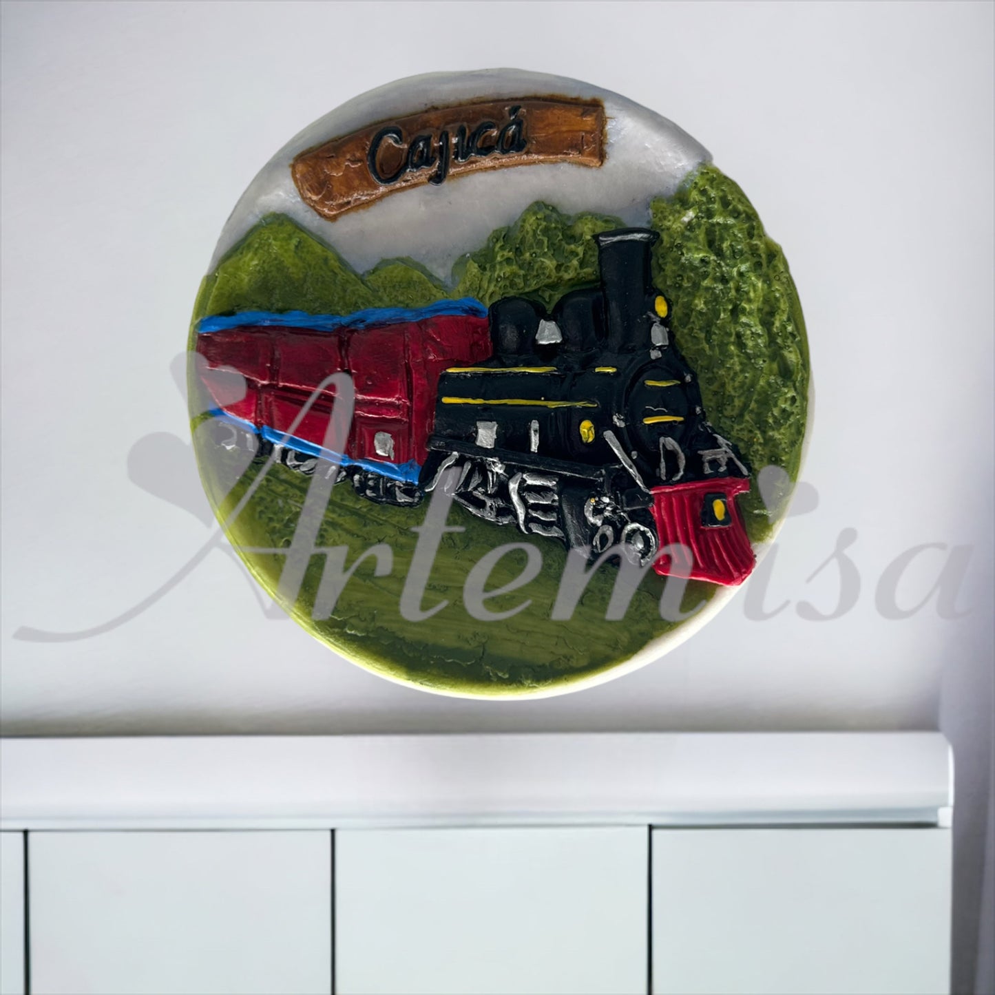 Imán Colombia Cajica Tren Paisaje