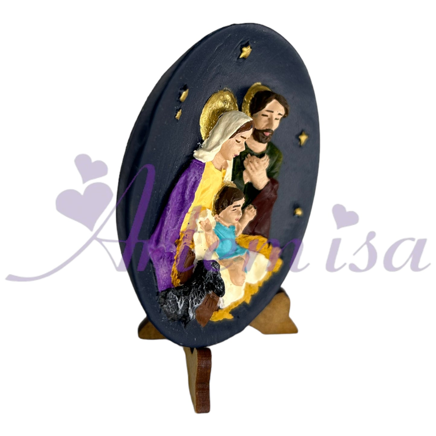 Plato Sagrada Familia Base Madera