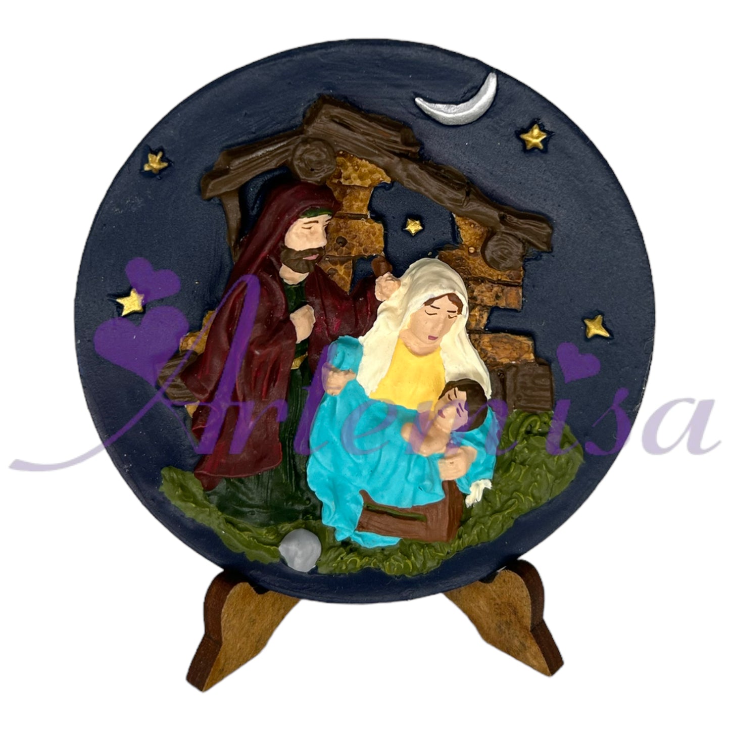 Plato Nacimiento Casa Base Madera