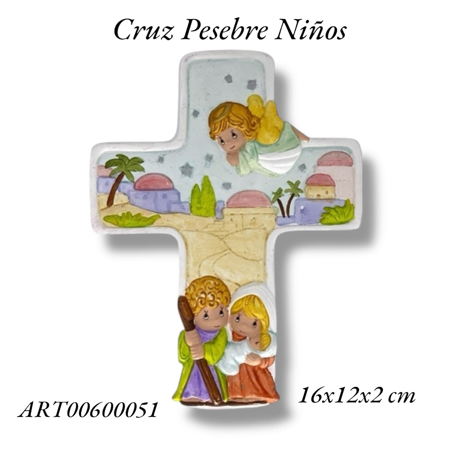 Cruz Pesebre Niños - Crucifijo Infantil Decorativo