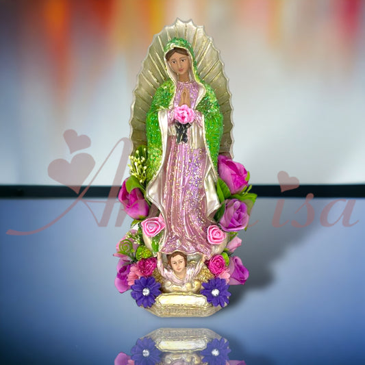 Virgen Grande Guadalupe Con Flores