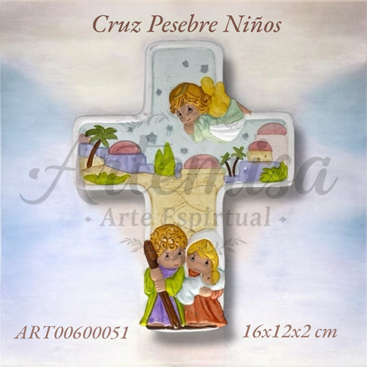 Cruz Pesebre Niños - Crucifijo Infantil Decorativo