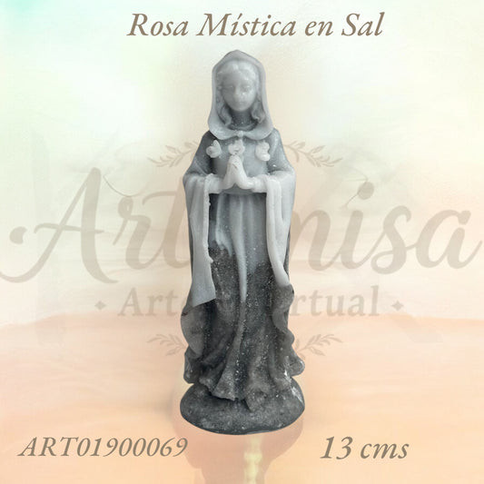Virgen Rosa Mística en Sal de Zipaquirá - Cristal Sagrado Colombiano